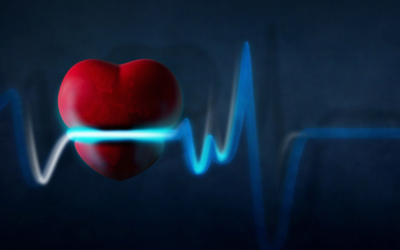 Illustration of heart and cardiac rhythm