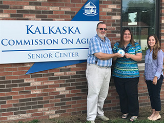 Staff from the Kalkaska County Commission on Aging receive their award