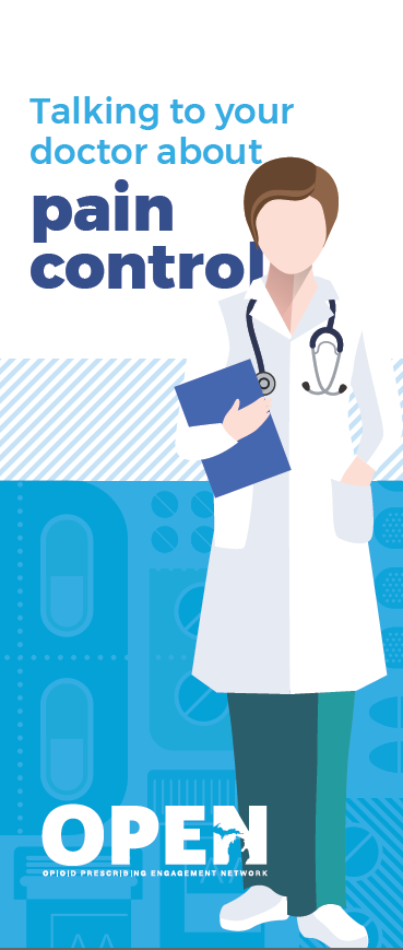Brochure cover: Talking with your doctor about pain control 