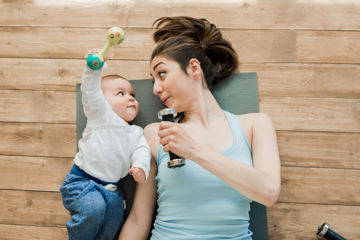 Workout with baby at home Munson Healthcare
