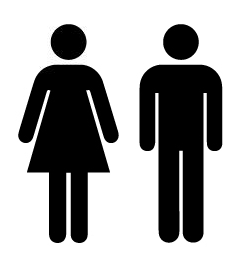 man and woman bathroom silhouettes